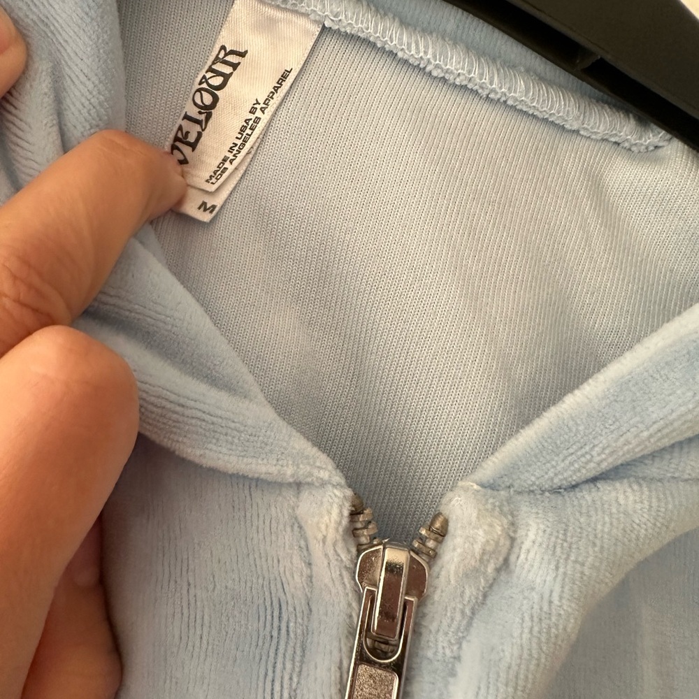 Los Angeles Apparel Velour Hoodie in Frost Medium - Picture 5 of 5